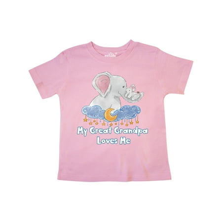 

Inktastic My Great Grandpa Loves Me Cute Elephants Clouds Moon Stars Gift Toddler Boy or Toddler Girl T-Shirt