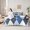 Dodger Blue, variant on Feelyou Fashion Abstract Twin Bedding Sets 7-Piece, Checkered Gingham Bedding Comforter Set, Purple Square Geometric Reversible Sheet Sets, Ultra Soft Home Decor