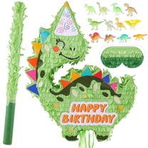 Dinosaur Piñata with Piñata Stick Blindfold Bat Confetti,Dino Piñata Birthday Decorations for Boys Girls Birthday Party,Animal Themed Party Game Activity Decor(16.5x13x3.15in)