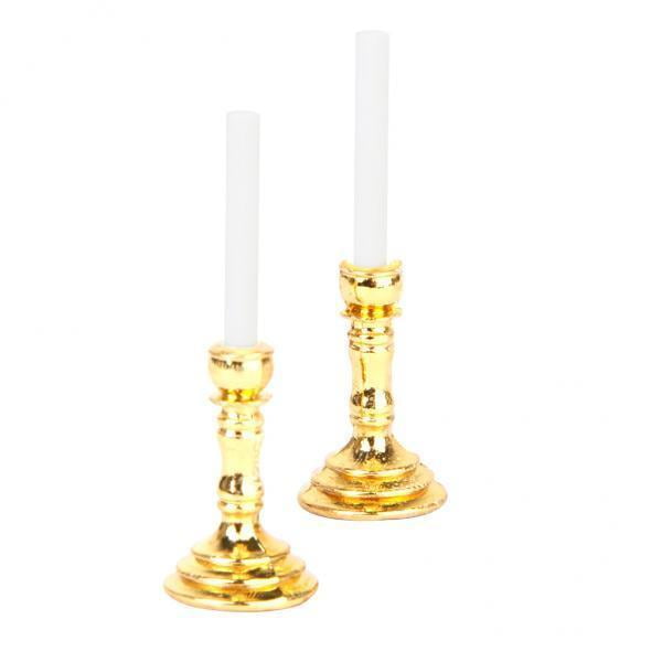 Paquete de 20 Pares de Candelabros en miniatura Sunnimix para casa de 1:12 Blancas
