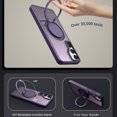 thumbnail image 4 of Magnetic Ring Stand Case for Samsung Galaxy S23 [Compatible with MagSafe] with Rotatable Ring Holder, Mechanical Structure Military Drop Protection Shockproof Translucent Phone Cover, Purple, 4 of 6