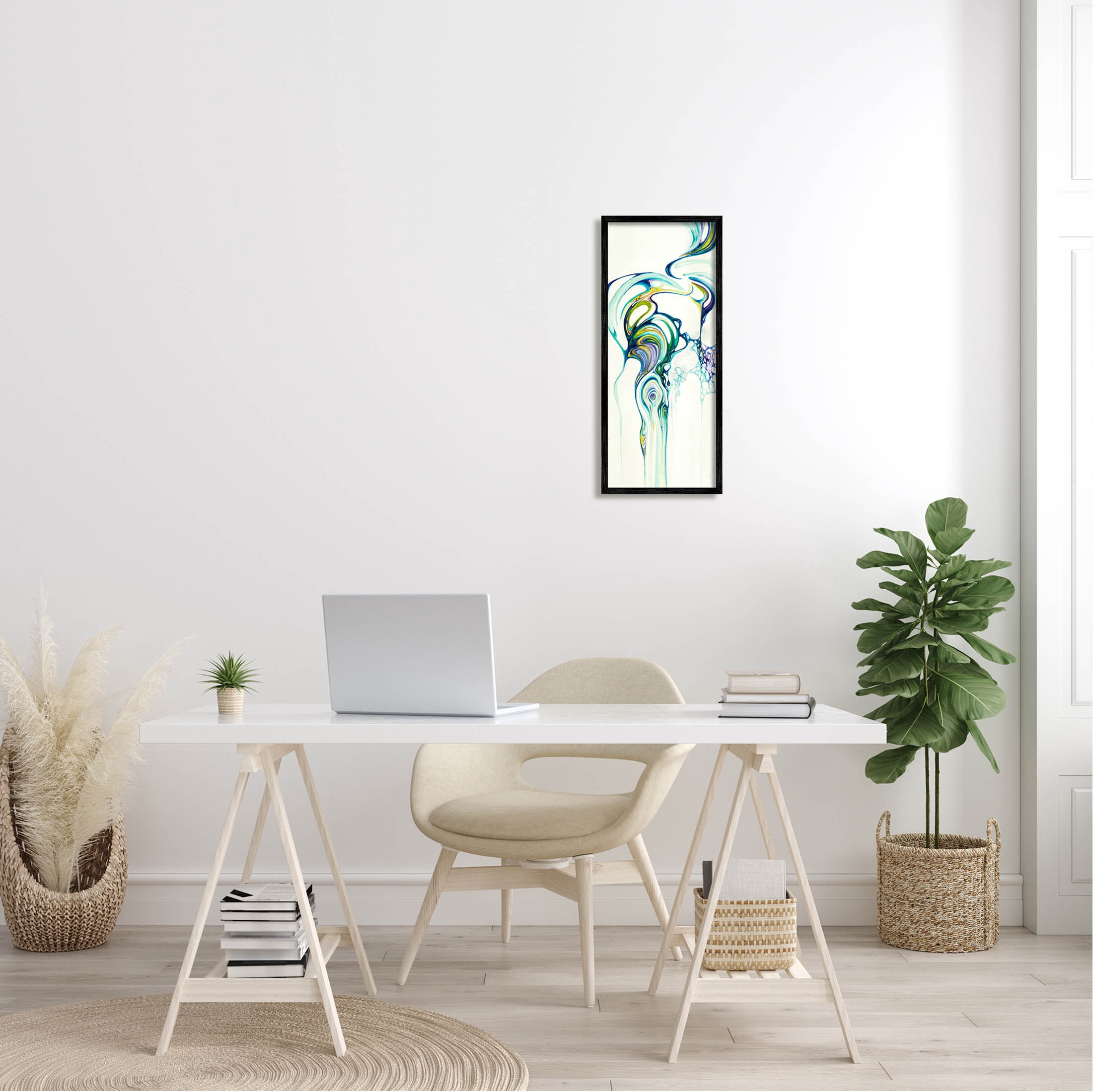 Stupell Industries Abstract Swirl Composition Graphic Art Black Framed Art Print Wall Art, Design by Dina D'Argo