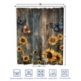 thumbnail image 4 of Split Shower Curtain for Transfer Bench, Spring Yellow Sunflower Fabric Shower Curtains for Bathroom, Butterfly Wood Retro Farmhouse Tub Sliding Transfer Bench Waterproof Bath Curtains 72"x72", 4 of 9