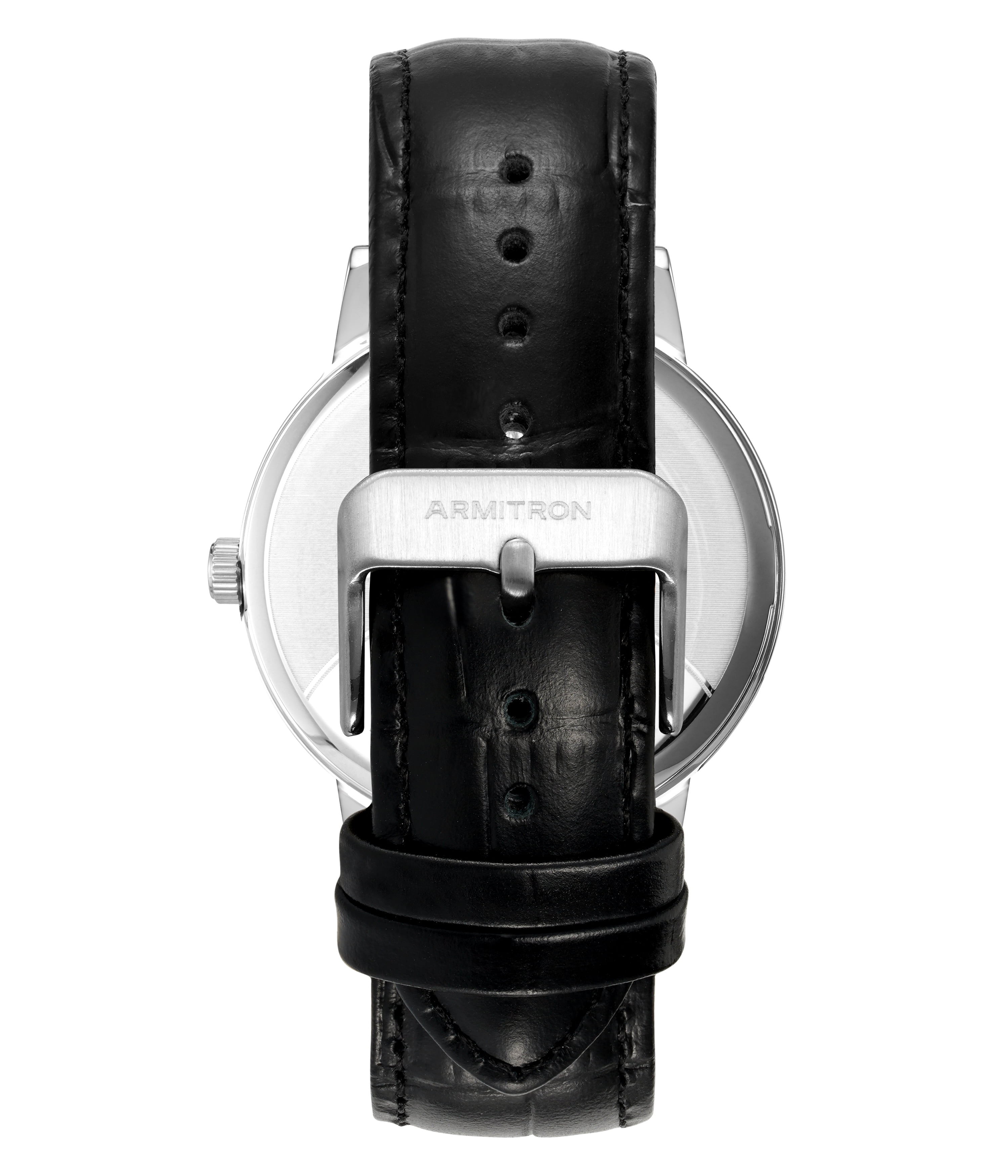 Armitron Adult Men's Analog Metal Black-Leather 40mm Wristwatch
