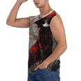 thumbnail image 3 of Fotbe Dark Red Hooded Girl Men's Camiseta sin Mangas Estampada para Hombres, Playera Casual para Gimnasio, Entrenamiento, Playa-Large, 3 of 7