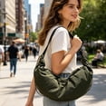 thumbnail image 4 of Women's Commute Crossbody Bag Pleated Tassel Crescent Bag Shoulder Bag Nylon Dumpling Bag Large Capacity Crescent Bag, 4 of 6