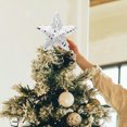 thumbnail image 5 of Mini adorno para árbol de Navidad con purpurina Mini adorno de estrella para árbol de Navidad Decoración para árbol de Navidad Copa del árbol para adornos navideños o decoración del hogar Plata 15 cm, 5 of 5