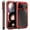 Red, variant on for Apple iPhone 17 ProMax Metal Case,Heavy Duty Shockproof Aluminum Alloy Tough Armour Military Phone Case,360 Full Body Protective Silicone Cover Built-in With Screen Protector,Silver
