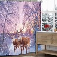 thumbnail image 2 of Winter Snow Christmas Shower Curtain 60Wx72L Inch Village Pine Tree Xmas Landscape Holiday Bathroom Set Accessories Decor with 12 Pack Hooks, 2 of 6
