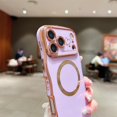 thumbnail image 5 of Zonrw Para Iphone 17 Pro Max Funda Magnética Para Mujeres Y Niñas, Marco De Onda Suave Y Lindo, Forma Rizada, Corazón De Amor, Carcasa De Teléfono Con Revestimiento De Lujo, Compatible Con Magsafe A P, 5 of 5