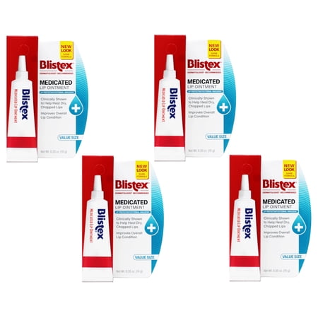 4 Pack Blistex Medicated Ointment, .35-Ounce Tube