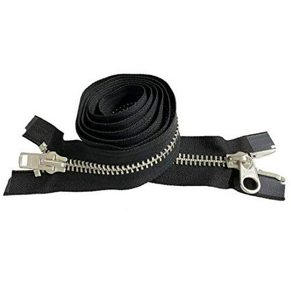 YKK Parka Two-Way Separating Zipper #10 Aluminum Metal Dual Heavy Duty 36" - 48" (37 Inches)