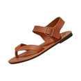 thumbnail image 2 of YOUYEDIAN Women's Sandals Summer Slip on Beach Comfortable Slippers Non Slip Casual Orthopedic Flat Shoes (Brown), 2 of 5