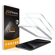 (2 Pack) Supershieldz Designed for iPhone 15 Pro (6.1 inch) Tempered Glass Screen Protector with (Easy Installation Tray) Anti Scratch, Bubble Free
