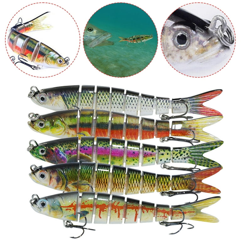 Fishing Lures,DFITO 5 Pack Fishing Tackle Bionic Swimming Animated