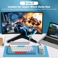thumbnail image 4 of ZIYOULANG T60 Wired Mechanical Gaming Keyboard and Mouse Combo Mini Portable Rainbow Backlit 62 Keys 6400DPI RGB Beehive Mouse Coil Pilot C-Line for PS4/PC/WIN Gamers (Blue/Red Switch), 4 of 8