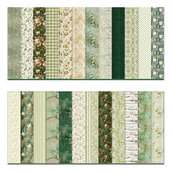 Bewildely Bloc de cartulina con estampado floral de colores surtidos, doble cara, 24 hojas para collage artístico Artesanía PAD2077-12