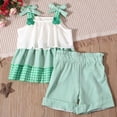 thumbnail image 2 of Staki Toddler Summer Outfits Toddler Baby Girl Clothes St. Patrick's Day Summer Outfits Print Sleeveless Shirt Tops Cute Shorts Set 6-24M 2-4Y(Green,12-18 Months), 2 of 8