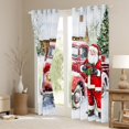 thumbnail image 3 of Manfei Cute Santa Claus Curtains Pack of 2 (42x84 Each),Merry Christmas Curtains Blackout,Red Truck Bedroom Curtains For Girls Kids,Breathable Home Decor, 3 of 6
