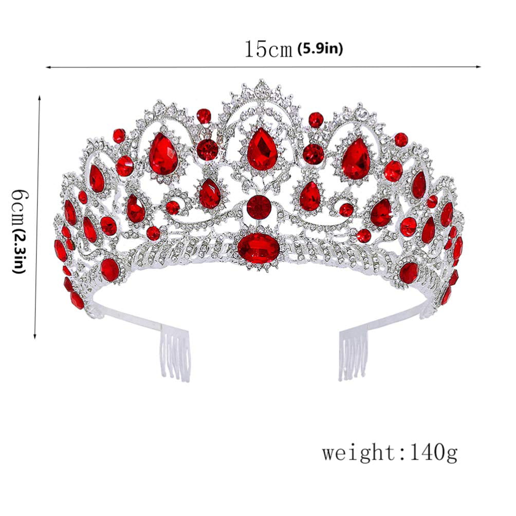 6cm High Silver White Flower Crystal Tiara Crown Wedding Prom Party Pageant 
