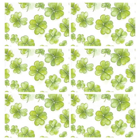 

Ryvnso Placemats Set of 6 St. Patrick Clover Dining Mats Heat-Resistant Non-Slip Washable Table Mat