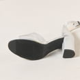 thumbnail image 5 of Taylonsss Women's Comfortable Plus Size Peep-Toe Open-Toe Crisscross Strap Chunky Heel High-Heeled Sandals for Casual Party Office Summer, 5 of 9