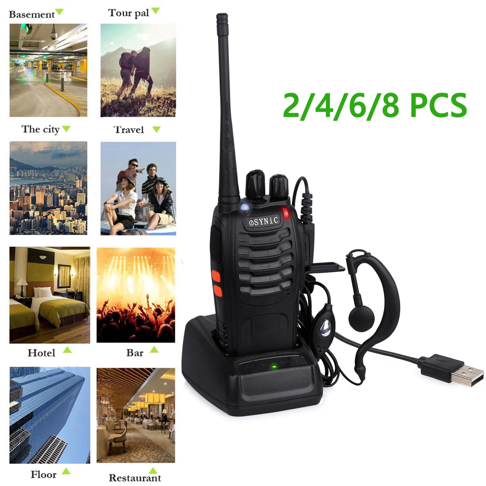 X4 Baofeng BF888S Single-band UHF//VHF Radio 5W FM Ham 2 Way Radio Walkie Talkie