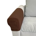 thumbnail image 7 of Stretch Armrest Covers with Pocket Anti-Slip Sofa Protector 2pcs Dark Coffee, 7 of 7
