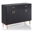 thumbnail image 1 of Bowery Hill MDF Black Buffet Table Rectangular 47.3", 1 of 9