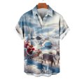 BiZtdJrK Mens Christmas Shirt Funky Santa Button Down Shirt Casual