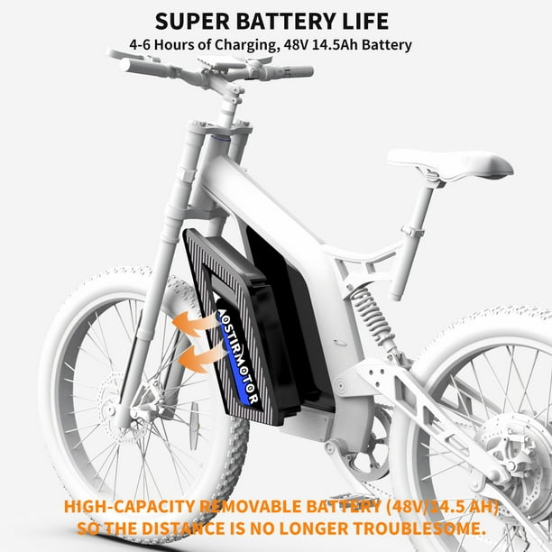 AOSTIRMOTOR Electric Bike with 1500W Motor 48V 20AH Removable Lithium Battery 26x3 inch Tires Ebike for Adults with lock Walmart