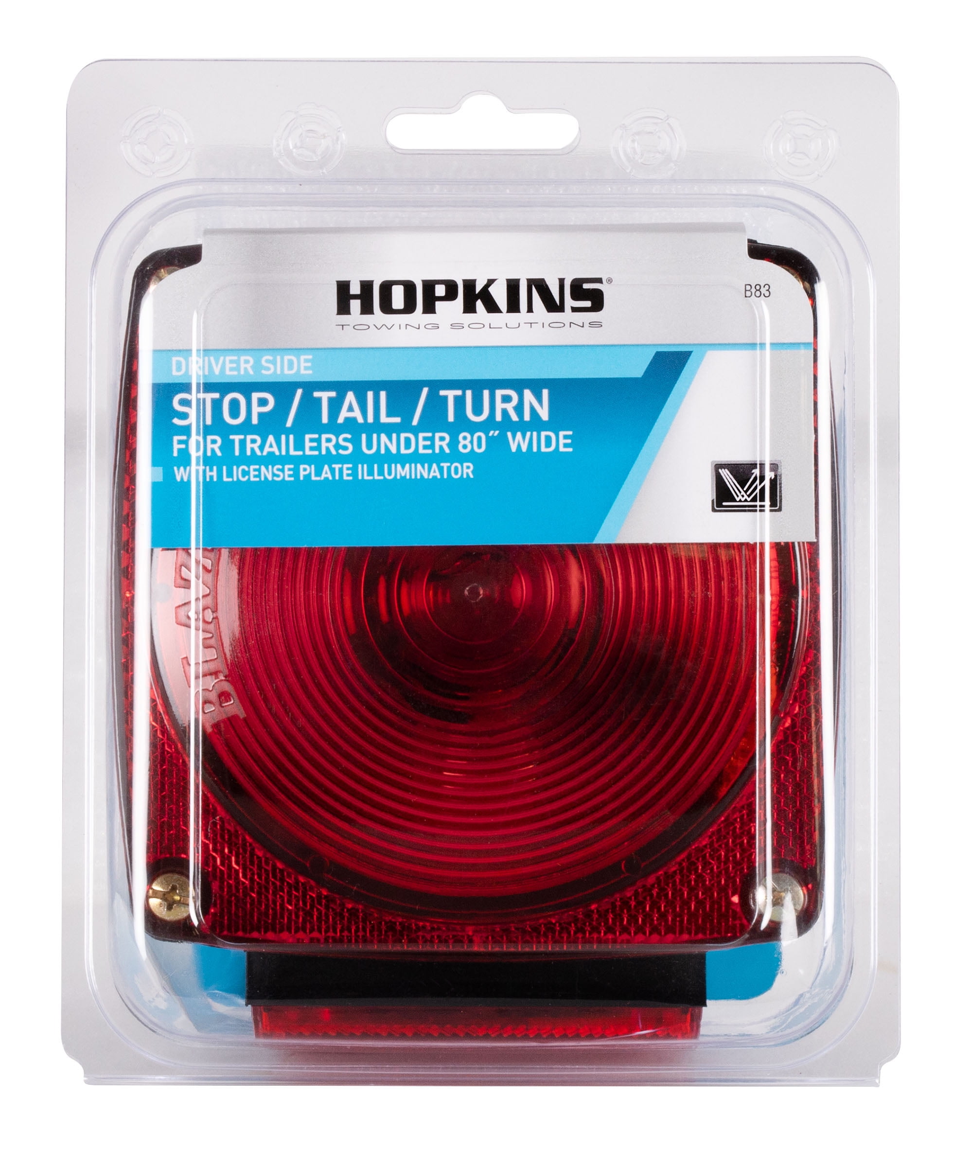 (2 pack) Hopkins Towing Solutions Left Side Combo Trailer Light, B83, Under 80 in, 7 Function