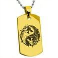 thumbnail image 3 of Tioneer Stainless Steel Tribal Dragon Yin Yang Engraved Dog Tag Pendant Necklace, 3 of 4