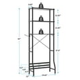 thumbnail image 3 of Capri 3-Shelf Over the Toilet Storage, Freestanding Wooden Bathroom Organizers and Storage Shelf, Metal Frame, Space Saver, Black, 3 of 11