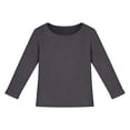thumbnail image 3 of KAUOD Girls Long Sleeve Shirt Crew Neck Knit Stretchy Pullover Tops Teen Kids Plain School Casual T-Shirt Soft Clothes, 3 of 7