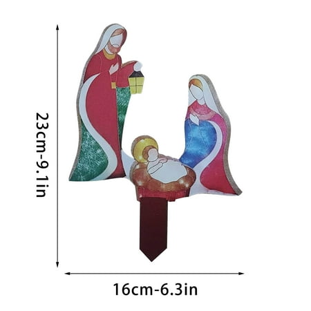 

Rdeuod Outdoor Nativity Scene Courtyard Christmas Decoration Outdoor Nativity Scene Christmas Decoration Plug-in Ornament for Christmas A