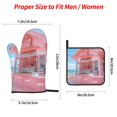 thumbnail image 2 of Disketp Pastel Pink Beach Cafe Oven Mitts and Potholders BBQ Gloves-Oven Mitts and Pot Holders Cooking Baking Grilling(4-Piece Set), 2 of 6