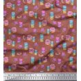 thumbnail image 1 of Soimoi polyester Crepe Fabric Donuts Food Printed Fabric 1 Yard 52 Inch Wide, 1 of 5