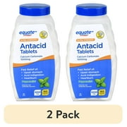 (2 pack) Equate Ultra Strength Antacid Peppermint Chewable Tablets, 1000 mg 160 Count, Compare to Tums® Ultra Strength Active Ingredient