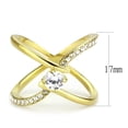 thumbnail image 2 of IP Gold(Ion Plating) Stainless Steel Ring with AAA Grade CZ in Clear for Women Clear Stone Color Style TK3709 Size 9, 2 of 5