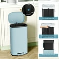 thumbnail image 2 of Arlopu 8 Gallon Step Pedal Trash Can, Stainless Steel, Hands-free Soft Close lid Garbage bin, 2 of 9