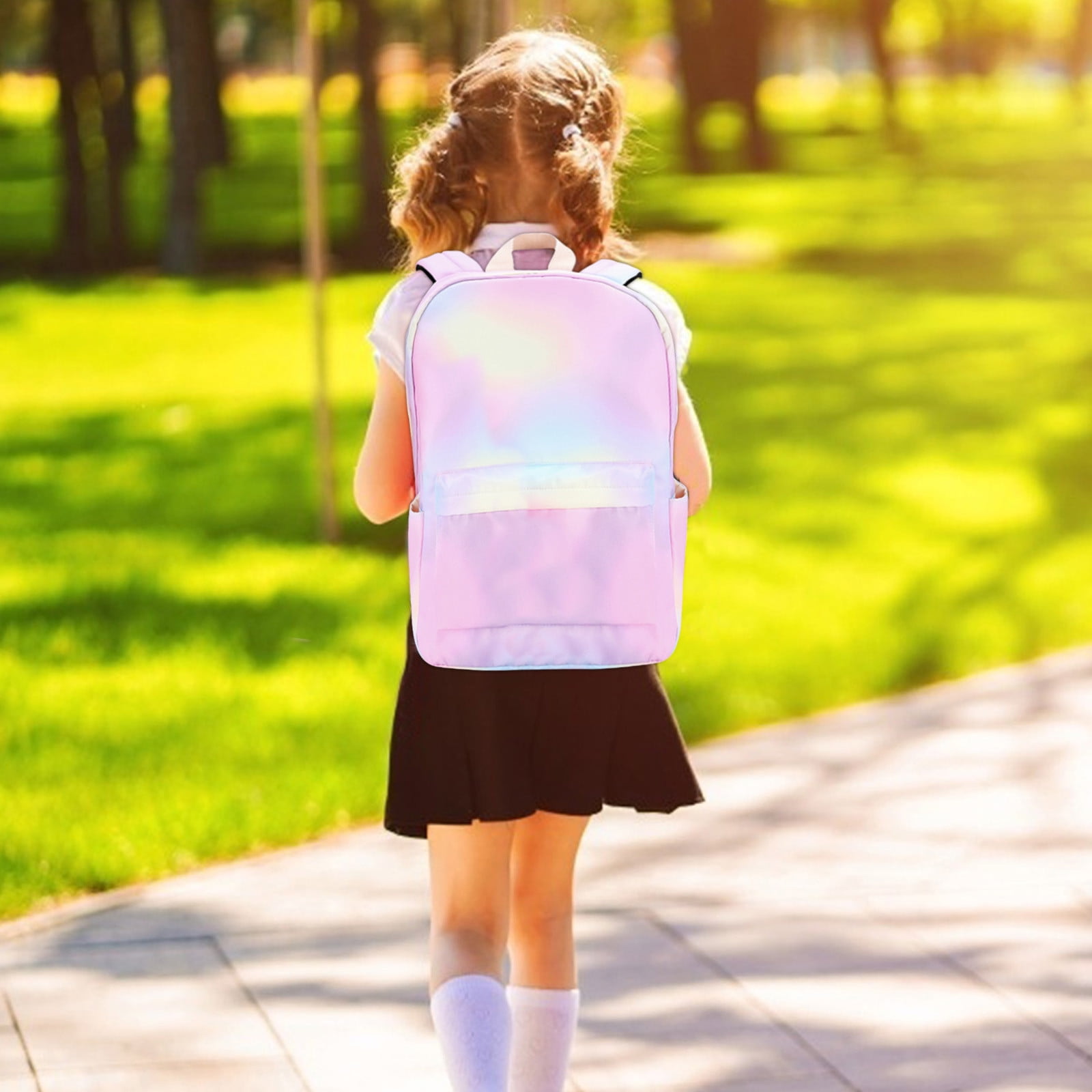 Jovati Little Girls Backpack With Lunch Box Gradient Lightweight Water Backpacks For Teen Girls School Backpack With Lunch Bag Backpack With Lunch Box