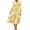 Yellow, variant on Bohemian Style Women Three Quarter Floral Print Lapel Button Down Long Maxi Dress