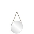 thumbnail image 1 of Urban Trends Collection 43860 Metal Round Wall Mirror with Top Rope Hanger Coated, Taupe - Small, 1 of 1