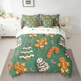 thumbnail image 2 of Castle Fairy Gingerbread Man 7-Piece Twin Kids’ Candy Cane Christmas Breathable Bedding Comforter Set, 2 of 8