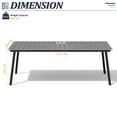 thumbnail image 6 of Pellebant 83" Patio Outdoor Dining Table for 6-8, Sturdy Aluminum Frame Wood-Grain Top with Umbrella Hole, Grey, 6 of 6