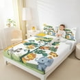 thumbnail image 4 of Manfei Jungle Animal Teens Bed Sheets, Kawaii Lion Elephant Zebra King Sheets, Cartoon Wildlife Sheet Set, Microfiber Bedroom Decor, 4 Pieces, 4 of 7