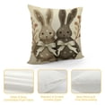 thumbnail image 4 of YINGXI Brown Rabbits Throw Pillow Covers,Eucalyptus Leaves Cushion Case Decoration for Sofa Couch 12x12in, 4 of 5