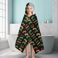 thumbnail image 6 of Multicolor Controllers Games Text Black Pattern Hooded Bath Towel，60"x35" for Ages 3 To 12 Kids, Quick Dry Lightweight Soft Microfiber Hood Beach Towel Cover Up for Kids, 6 of 7