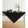 thumbnail image 3 of Solino Home Black Cloth Tablecloth 52 x 52 Inch - Dru Cotton Linen Square Table Throw - Machine Washable Tablecloth for Winter, Mothers Day, 3 of 5